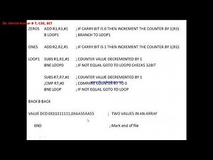 Lab Program 8: ARM ALP Program to Count Zeros and Ones in Two Consecutive Memory Locations
