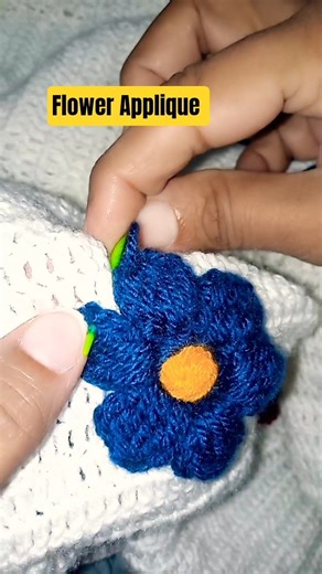 Flower Applique #youtubeshorts #crochetflower #handmadecrafts