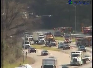 TRAFFIC ALERT: This crash on the Blue Route has caused massive backups in both directions on 476 approaching the Schuylkill Expressway. One northbound lane is getting by and southbound lanes are open, but it's slow. Be aware for residual back-ups in the area after a medical helicopter had to land on the roadway for a time. UPDATES every 10 minutes on KYW Newsradio. | KYW Newsradio