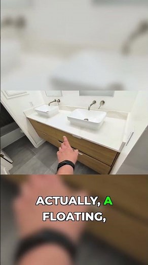 Double sink vanity hack that saves space #SmallBathroom #HomeTips