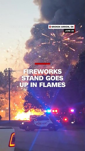 Firefighters in Oklahoma responded to a fireworks stand on fire, while fireworks were actively detonating.