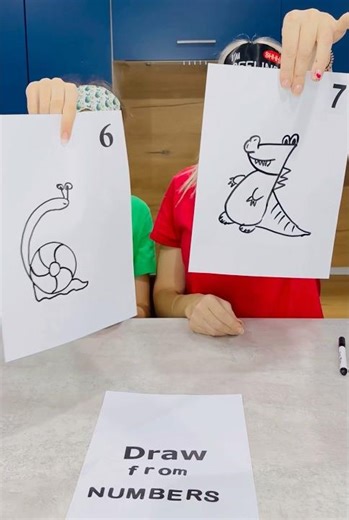 Draw from numbers Six & Seven 😱 #drawing #shorts #3markerchallenge #sixseven