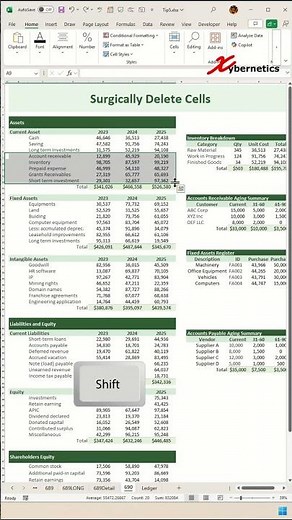 Delete a cell without removing entire row or column - Excel Tips and Tricks