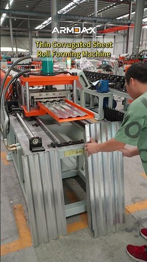 Efficient Thin Corrugated Sheet Roll Forming Machine for Metal Roof Production.