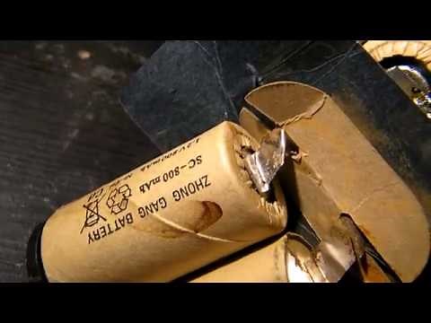 Repairing NiCad or NIMH battery packs by soldering the steel strips inside