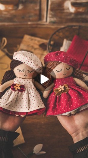 Handmade dolls • Doll sewing patterns & tutorials on Instagram: "These mini cuties are up in my shop, guys! If you like any of them, welcome to my website. Each doll is one-of-a-kind ♥️ Hope you are enjoying the Sunday and have a wonderful weekend #minidoll #handmadedoll"