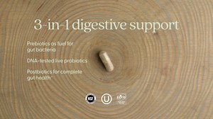 New Chapter All-Flora Probiotic for Advanced Digestion & Complete Gut Health with Prebiotics + Postbiotics, Clinical-Strength Strains, 100% Vegetarian, Non-GMO, Shelf Stable - 60 ct (2 Month Supply)