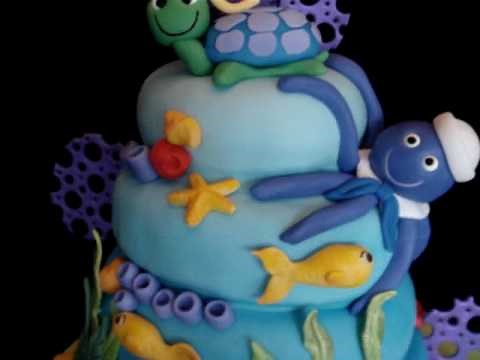Underwater Theme / Baby Einstein-Baby Neptune Theme Fondant Cake
