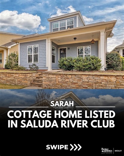𝐒𝐚𝐫𝐚𝐡 𝐁𝐞𝐧𝐧𝐞𝐭𝐭 | 𝐒𝐨𝐮𝐭𝐡 𝐂𝐚𝐫𝐨𝐥𝐢𝐧𝐚 𝐑𝐄𝐀𝐋𝐓𝐎𝐑® on Instagram: "JUST LISTED ✨ Say hello 👋🏻 to this stunning cottage home in Saluda River Club! 📍 213 Coldwater Xing, Lexington, SC 29072 👉 3 Bed · 3.5 Bath · 2,225 sq.ft.⠀⠀⠀⠀⠀⠀⠀⠀⠀ 💰 Offered at $539,000 Questions or want a private tour? Reach out! 📲 ⠀⠀⠀⠀⠀⠀⠀⠀⠀ Sarah Bennett, REALTOR®⁣⁣ Owner, CEO, and Lead of Team Sarah Better Homes and Gardens Real Estate Medley"