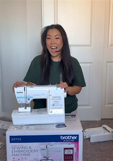 New hobby unlocked? Unbox my new @Brother USA SE725 sewing/embroidery machine with me! 🧵🪡 #brotherse725 #brotherse700 #sewing #embroidery #newhobby