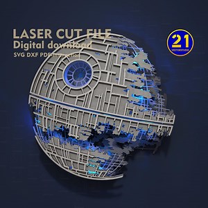 Death Star Laser Cut Files | 5 Layers | Star Wars Inspired | Digital Download - Etsy
