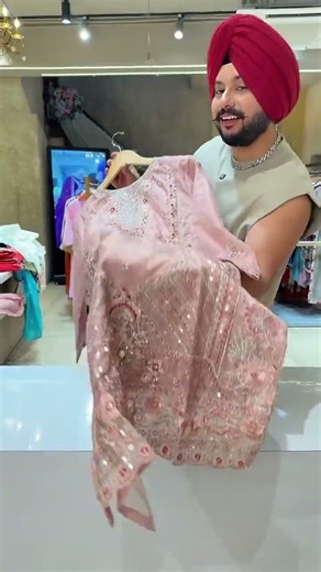 Mauve, Pastel pink & Powder Blue Soft Organza Fully Embroidered Party Wear suits with Beautiful