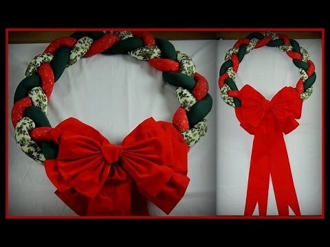 DIY How To Make An " Everlasting " Christmas Wreath From Fabric " Tutorial "