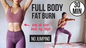 30 min Full Body Fat Burn HIIT (NO JUMPING) - Ab, Core, Arm, Back, Leg, Thigh & Cardio 30分鐘全身爆汗燃脂 (不用跳, 不傷膝蓋, 初學者適用) - 減腹, 手臂, 全腿, 練馬甲線 ~ Emi YouTube: https://www.youtube.com/watch?v=W4eKVKwf3rQ | Emi Wong