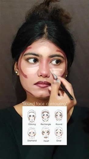 Round face contouring #makeuptutorial #roundface #contouring
