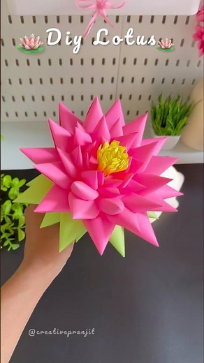 DIY Lotus 🪷 | DIY paper flower | Paper Craft ideas #diy #papercraft #paperflower #viralshorts