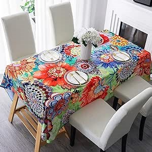 HMS Happy Memories Tablecloth, Original Design Hand Drawing Art Print Table Cloth, Washable Water Resistance Microfiber Decorative Rectangle Table Cover(Tape 8 60"x102")