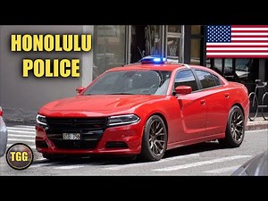 [Hawaii] Red Dodge Charger Police Car!