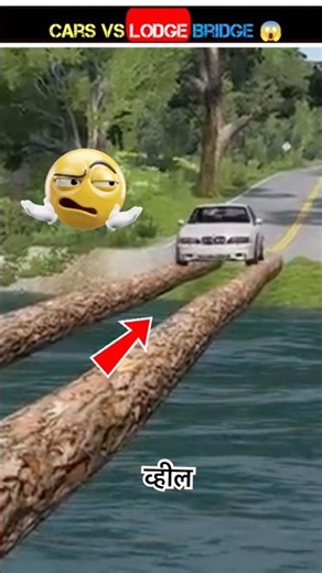 Log Bridge vs Cars: Who will survive? 🪵🚗||~woodworking-woodart#shorts #youtubeshorts