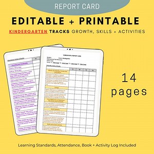 Kindergarten Report Card | Editable - Printable - Etsy Australia