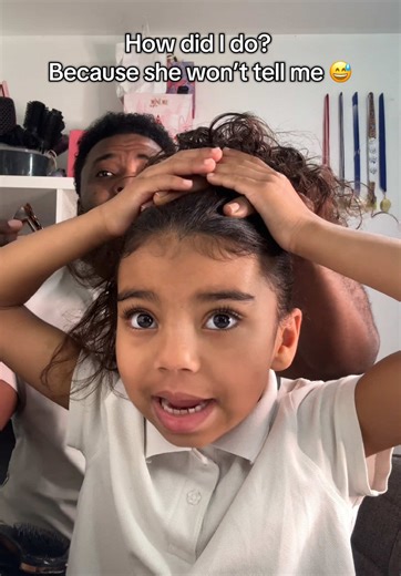 How did I do ? 😅 #fyp #forupage #grwm #fatheranddaughters #kidstiktok | daughter