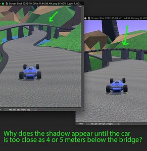 Shadow on html does not appear until, it is to near