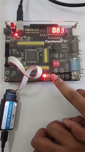 Hasil Percobaan "Kendali counter 0-100 push button dan 7-segment pada FPGA"