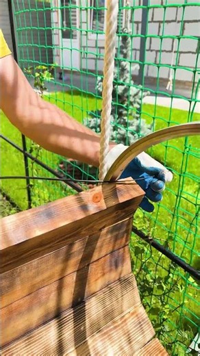 Bike Rims and Wood Turned Into a Swing
