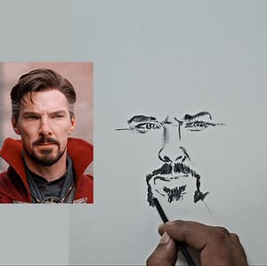 285K views · 3.6K reactions | Doctor Strange freehand Drawing Practice portrait Benedict Cumberbatch #DoctorStrange #BenedictCumberbatch #artist #art #portrait #drawing | Artist Sankha Adhikari | Facebook