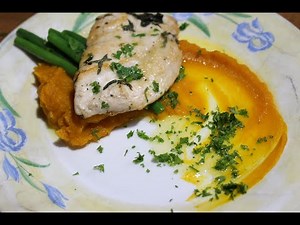 Chicken Breast with Pumpkin Puree and Green Beans