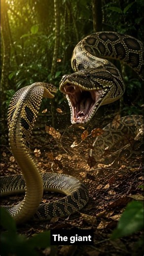 The King Cobra Picked the Wrong Rival... 🐍#KingCobra #Python #Wildlife #Snake #WildlifeShorts