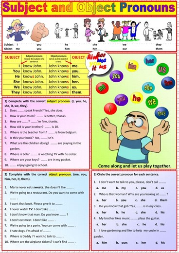 Subject and Oject Pronouns worksheet
