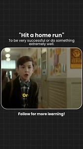 Hit a home run ⚾ Meaning: To be very successful or do something extremely well. Origin: This phrase comes from the sport Baseball. In baseball, a home run is when a player hits the ball so well that they can run around all the bases and score a point — it’s one of the best possible results in the game. Usage: Use this phrase when someone does an excellent job or achieves big success. Examples: 🗣 Your presentation really hit a home run! 🎯 That marketing campaign hit a home run. | spokenenglishf