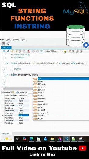 🔍 **Find the position of a word or character in SQL using `INSTR()`!**