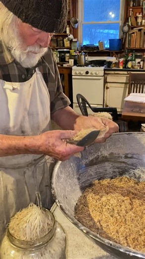 Learn to make sourdough rye bread from the baker himself! Peter Schumann has been baking bread and giving it out at puppet shows for close to 70 years. For many years he made a Silesian style sourdough rye bread, which he learned from his mother. These past 10 years, he’s been making a sourdough rye pumpernickel, inspired by a traditional Danish bread but uniquely his own recipe. In this class, students will learn the week long baking process: soaking rye berries, grinding grain, mixing sourdoug
