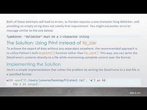 How to Use df.to_csv Without a Separator in Python