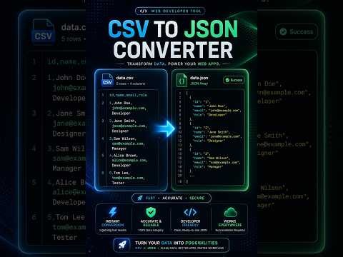 Convert CSV to JSON Instantly in Your Browser (No Signup, No Upload)