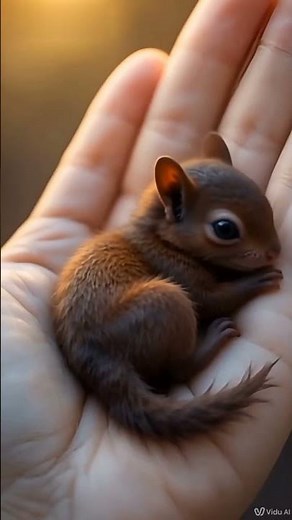 "Adorable Newborn Baby Squirrel Resting on a Human Hand – Cutest Tiny Squirrel Ever!"