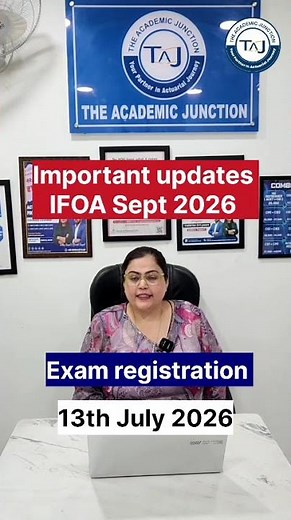 Key dates for IFOA Sept 2026 exams The Academic Junction | Actuarial Science Coaching