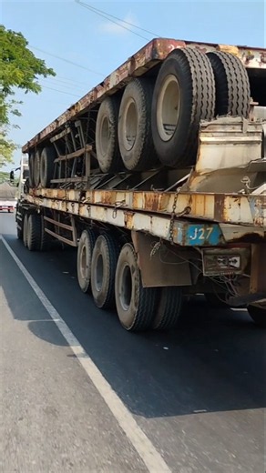 Insane Heavy Haul! Truck Carrying Full Trailer Chassis on Top