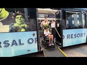 Kayden off Universal Studios Shrek bus ramp March 16, 2024. #disneybus #busboyk #bus