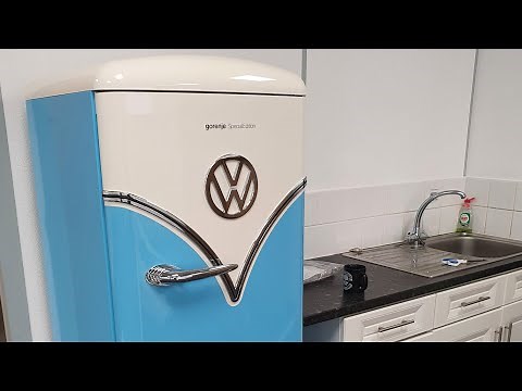 VW Bus Fridge Unboxing - Gorenje Special Edition Vintage Retro Volkswagen Refrigerator Review!