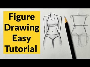 How to draw human figure drawing (female) easy for Beginners| Pencil drawing tutorial easy Basics
