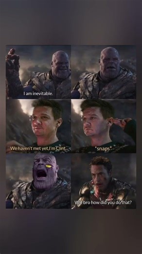 Thanos vs. Clint Barton: The Snap You Didn't See Coming 🏹 #shorts #marvel #memes