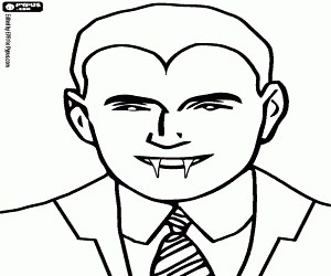 Vampire Costume, Dracula coloring page printable game