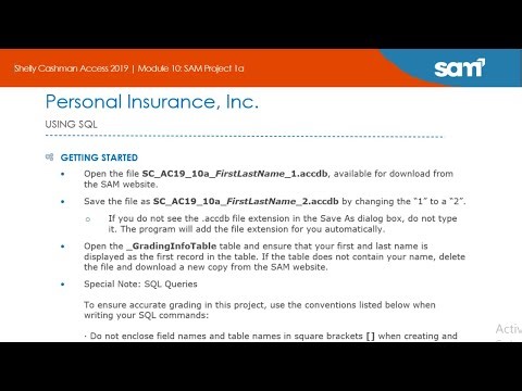 Shelly Cashman Access 2019 | Module 10: SAM Project 1a #shellycashman #module10 #samproject1a