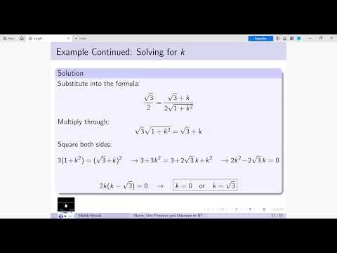 3.2 Norm, Dot Product and Distance