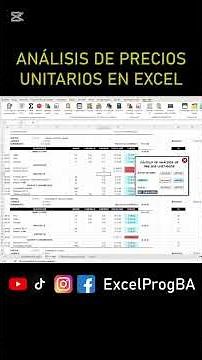 Análisis de precios unitarios en Excel #complemento #ingenieriacivil #metrados #costosypresupuestos