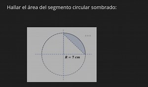 Hallar el área del segmento circular sombreado:Diagrama de un... | Filo