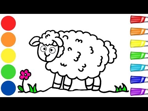 How To Draw A Cute Sheep 🐑❤️🌈 | Easy Animals Drawing | Step by Step Art Tutorial